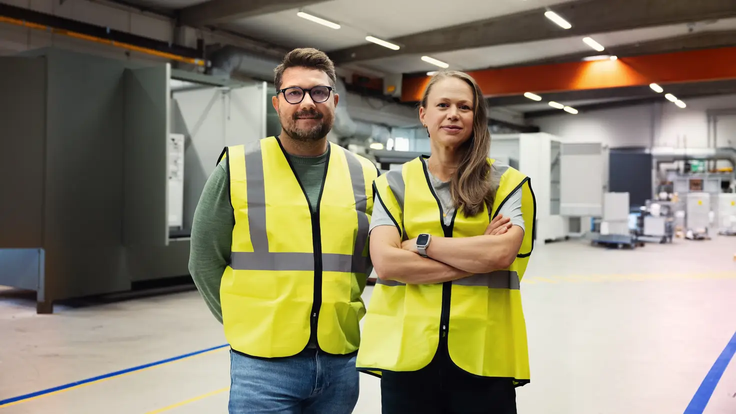Michael Fohlin, vd och Lina Emanuelson, försäljningschef