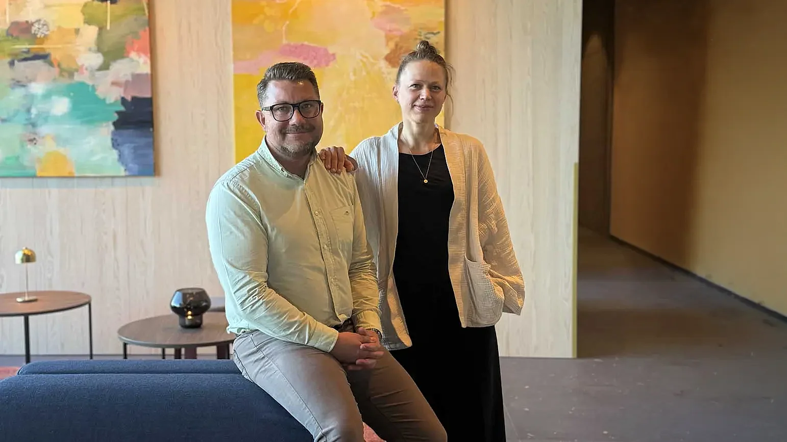 Michael Fohlin, vd på Holtab och Lina Emanuelson, CSO på Holtab