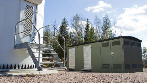 Teknikhus vid vindkraftverk